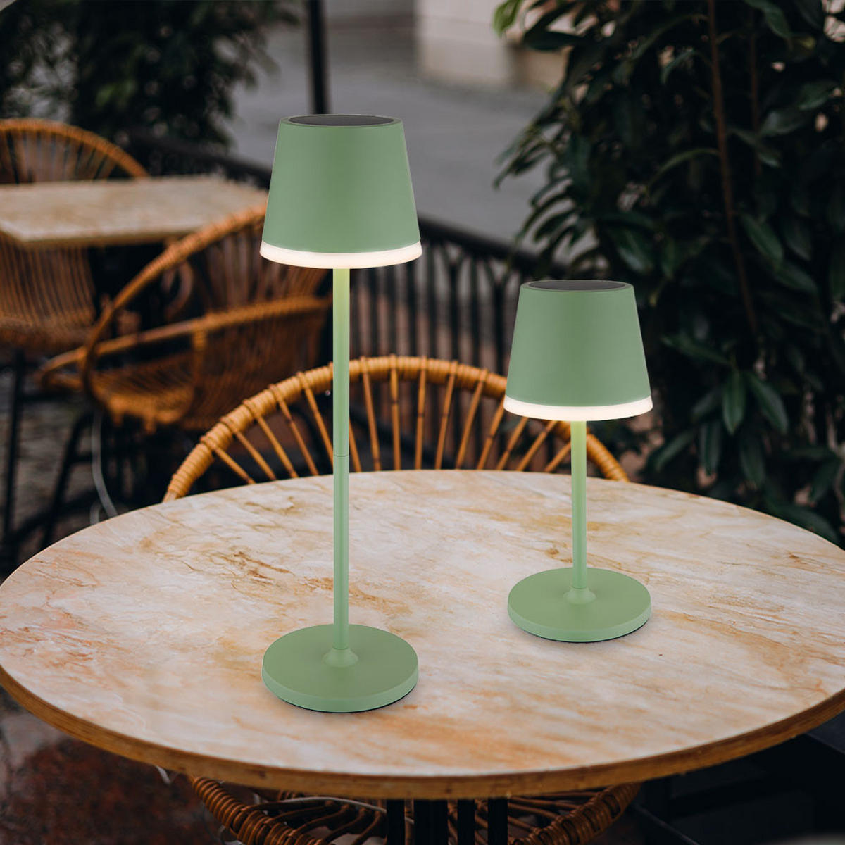 LED AUSSENLEUCHTE Solar Grün satiniert - Grün, Metall (11/11/41cm) - Globo Lighting