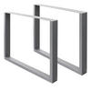 TISCHBEINE 2er Set 80 x 72 cm Grau - Grau, Metall (80/8/72cm) - ECD-Germany
