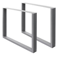 TISCHBEINE 2er Set 80 x 72 cm Grau - Grau, Metall (80/8/72cm) - ECD-Germany