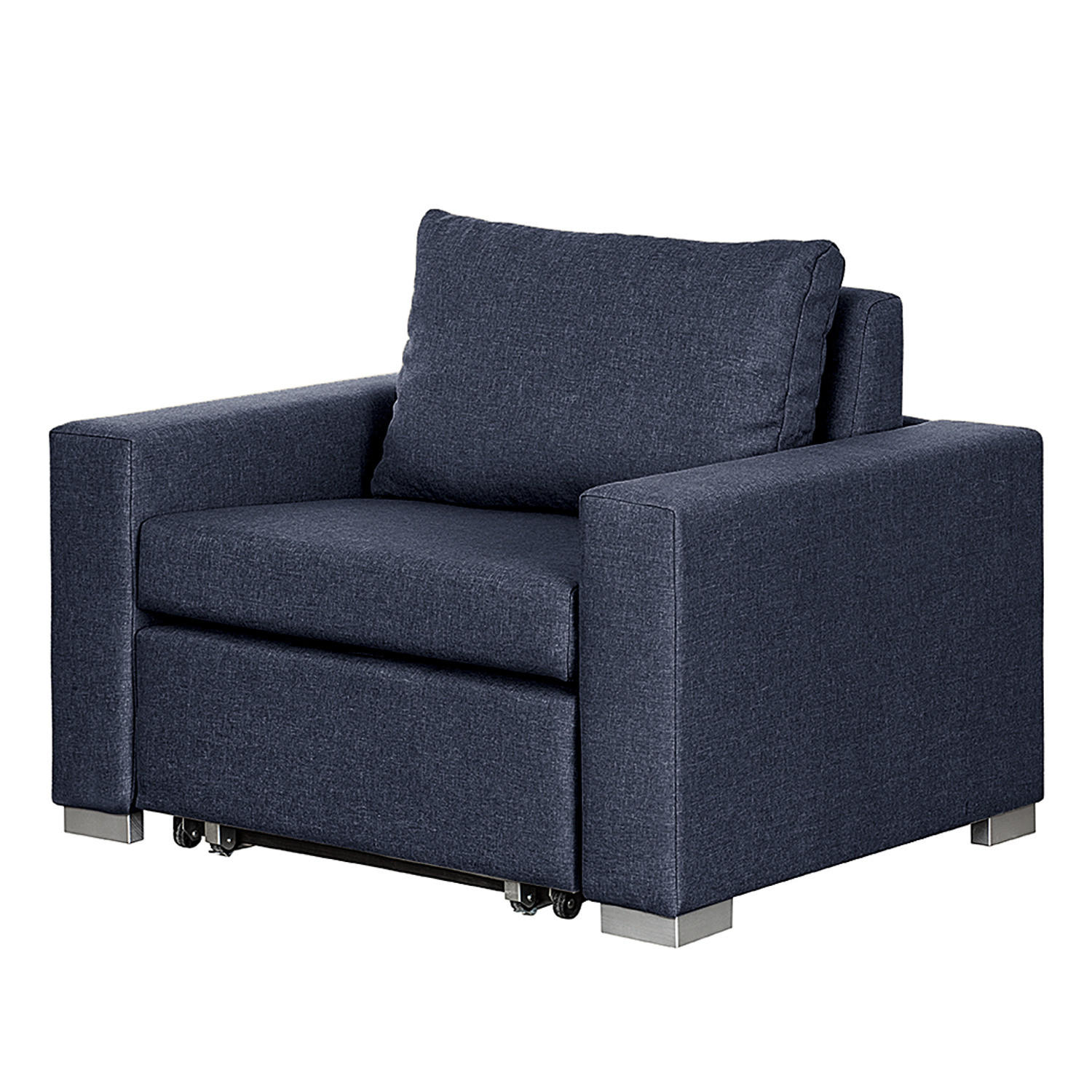 SCHLAFSESSEL - Blau/Silberfarben, Textil (110/90/90cm) - home24