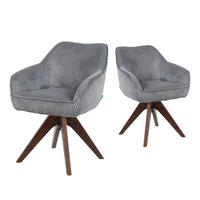 ARMLEHNSTUHL Mika-Finn 2er-Set - Nussbaumfarben/Grau, Eichenholz/Holz (60/82/61cm) - DUBI Möbel