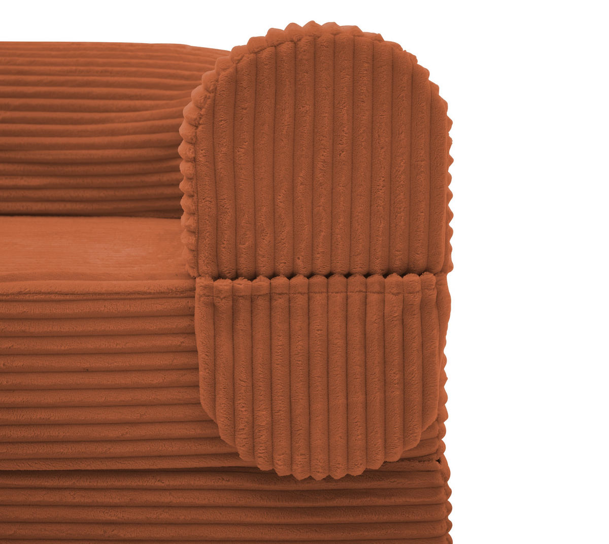 SCHLAFSOFA Cordstoff, 2-in-1 Klappsofa, 2-Sitzer, Sofabett 190×156 cm, Orange - Orange, Textil (190/65/78cm) - LVHOM