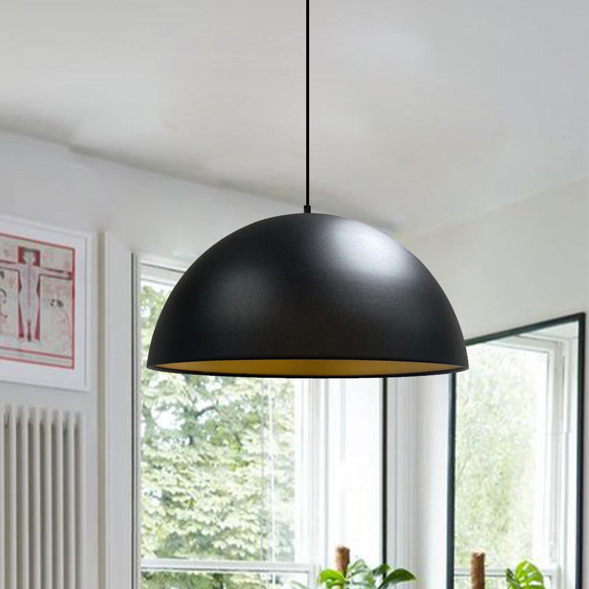 PENDELLEUCHTE Lipeo 40/23 - Schwarz, Metall (23/40/23cm) - Bamyum