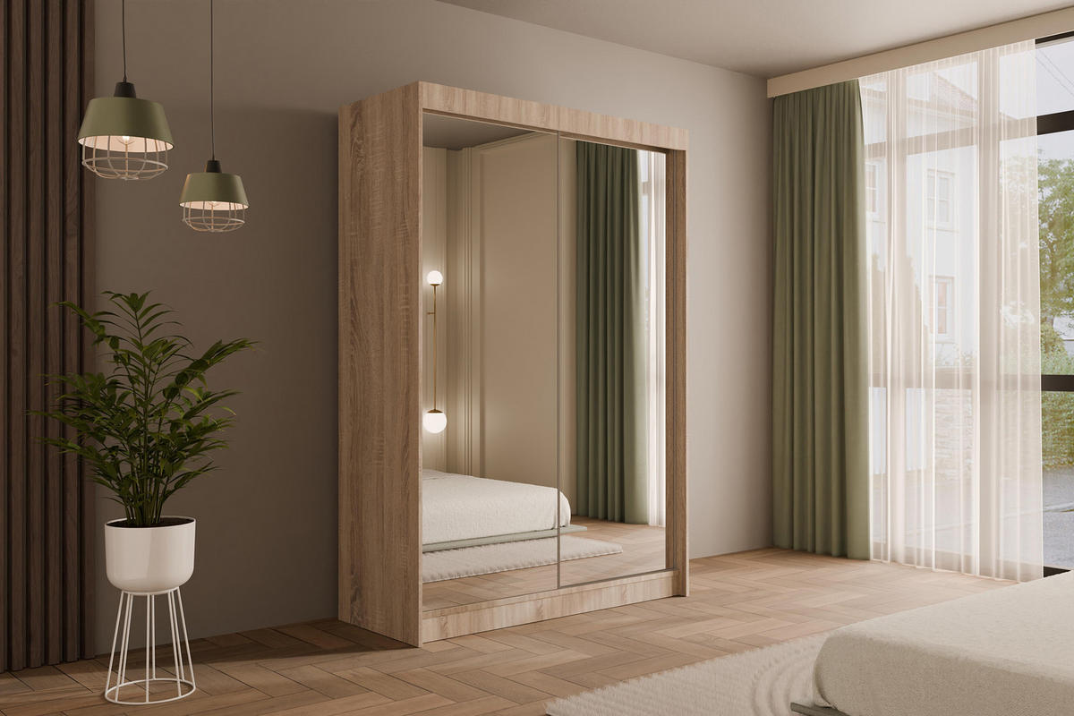 KLEIDERSCHRANK AMOHA - 150 cm - Sonoma Eiche - Sonoma Eiche, Holzwerkstoff (150/215/61cm) - ALTDECOR