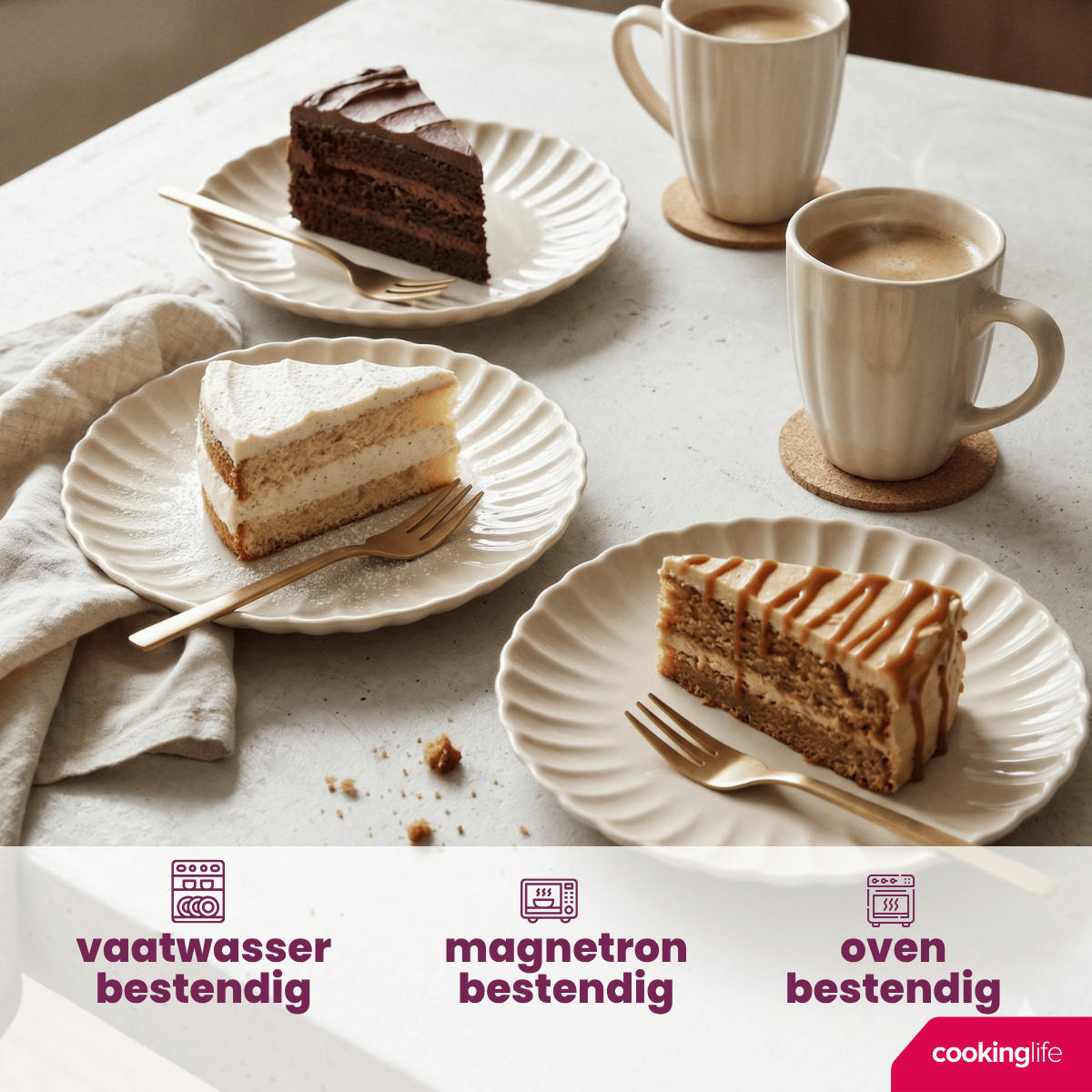 FRÜHSTÜCKTELLER / Dessertteller Cardida Beige ø 19,5 cm - 6 Stück - Beige, Keramik (1/2/3cm) - Cookinglife