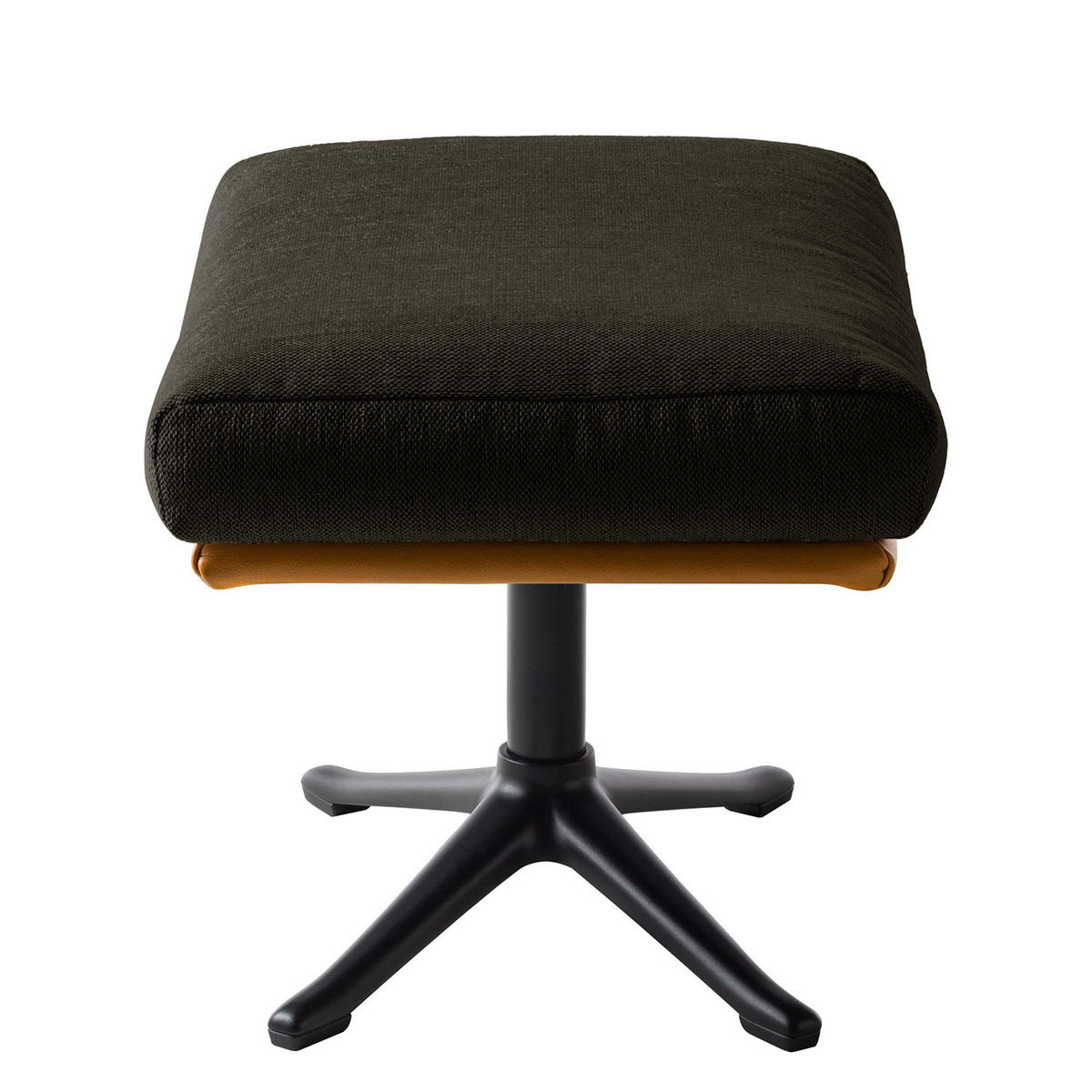 HOCKER mit Kreuzfuß - Schwarz, Textil/Metall (54/41/41cm) - home24