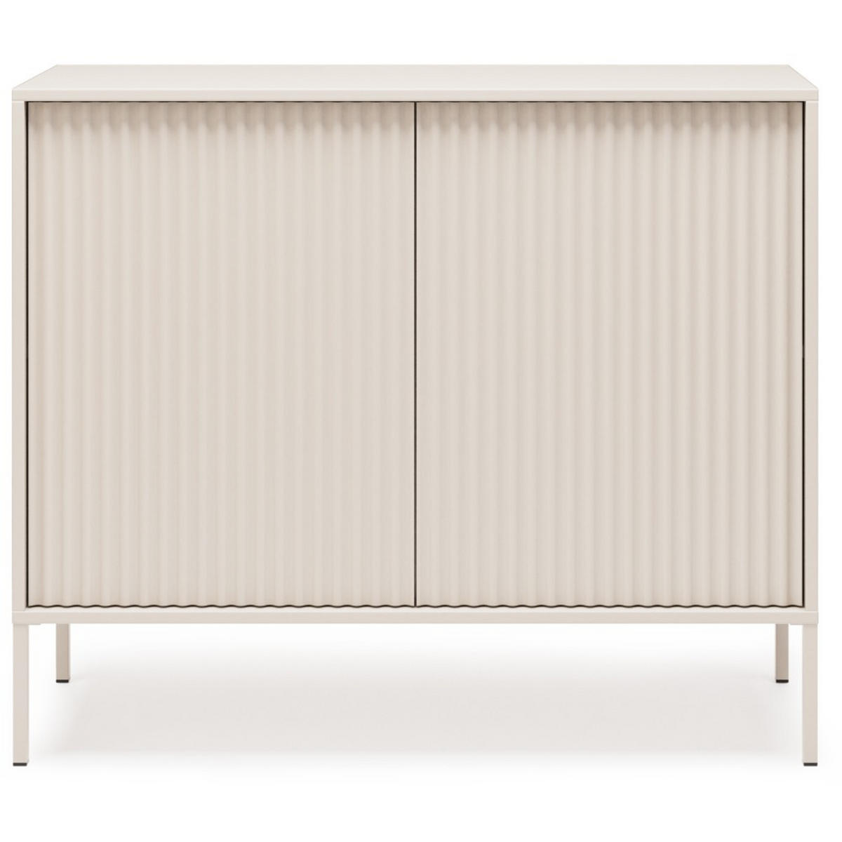 KOMMODE Noto mit 2 Türen und geriffelten Fronten, 104 cm - Kaschmir, Holzwerkstoff (104/38/87cm) - Beautysofa