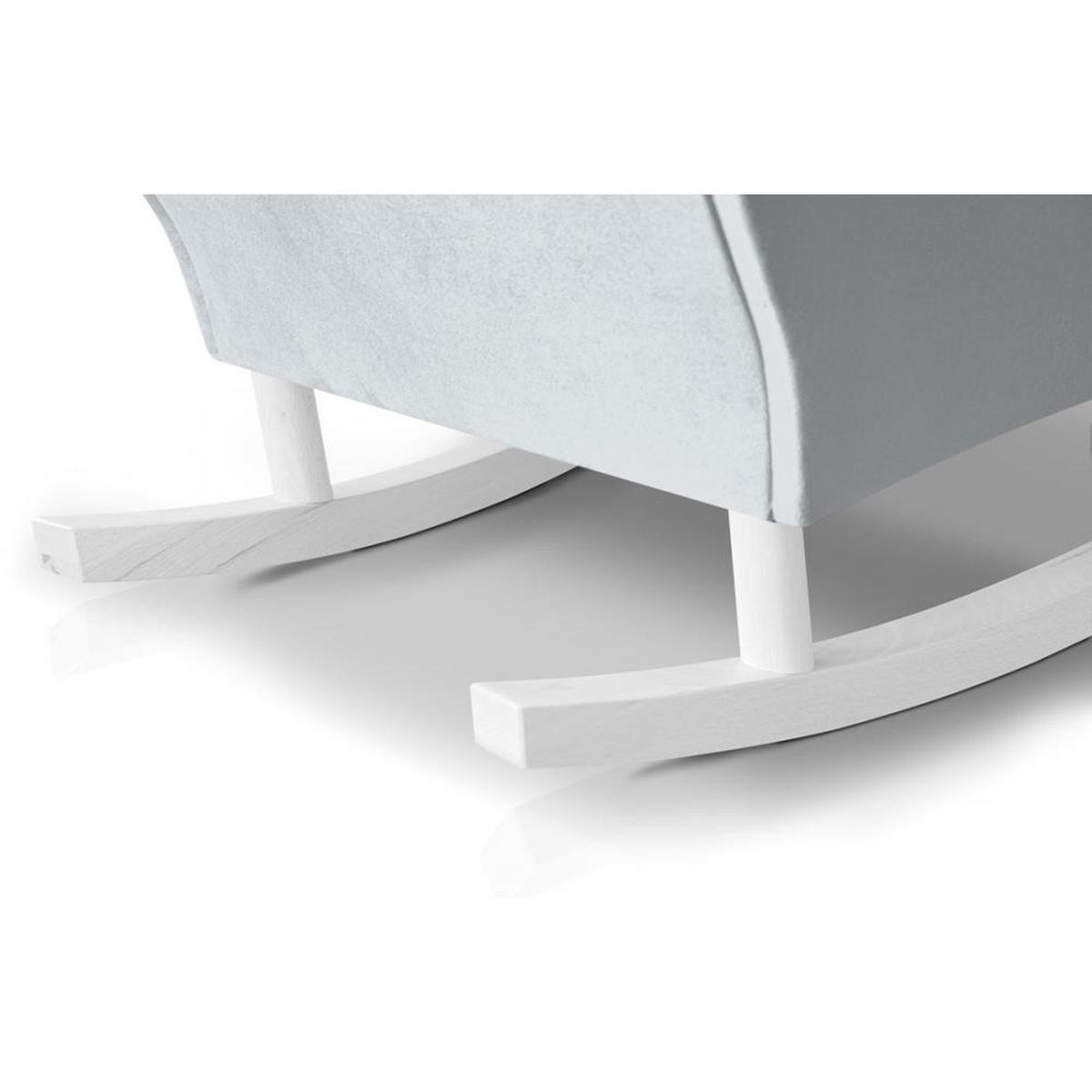 SCHAUKELSTUHL Fabio hellgrau mit Weiß Beinen - Hellgrau/Weiß, Textil (82/103/108cm) - Beautysofa