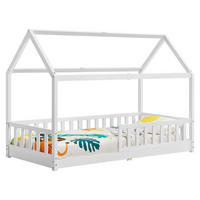KINDERBETT Marli mit Matratze weiß 90x200 cm - Weiß, Holz (90/200cm) - Juskys