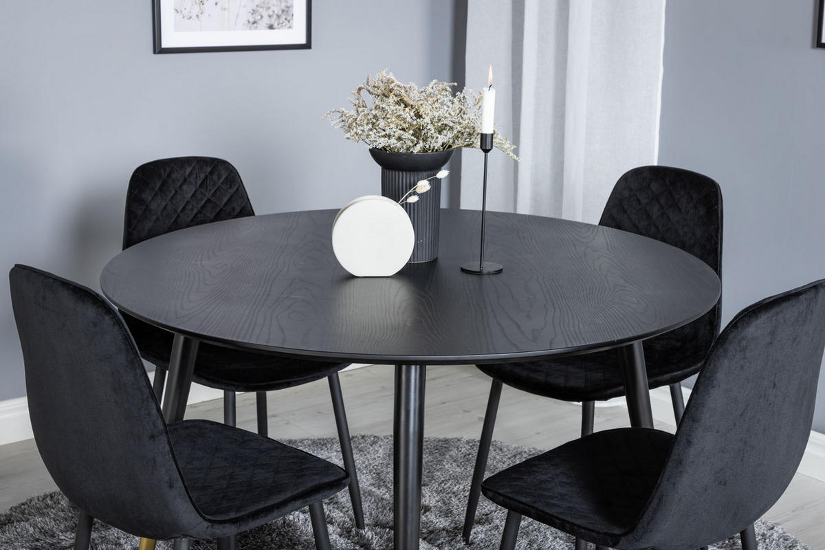TISCHGRUPPE Schwarz - Schwarz, Holzwerkstoff (115/75/115cm) - ebuy24