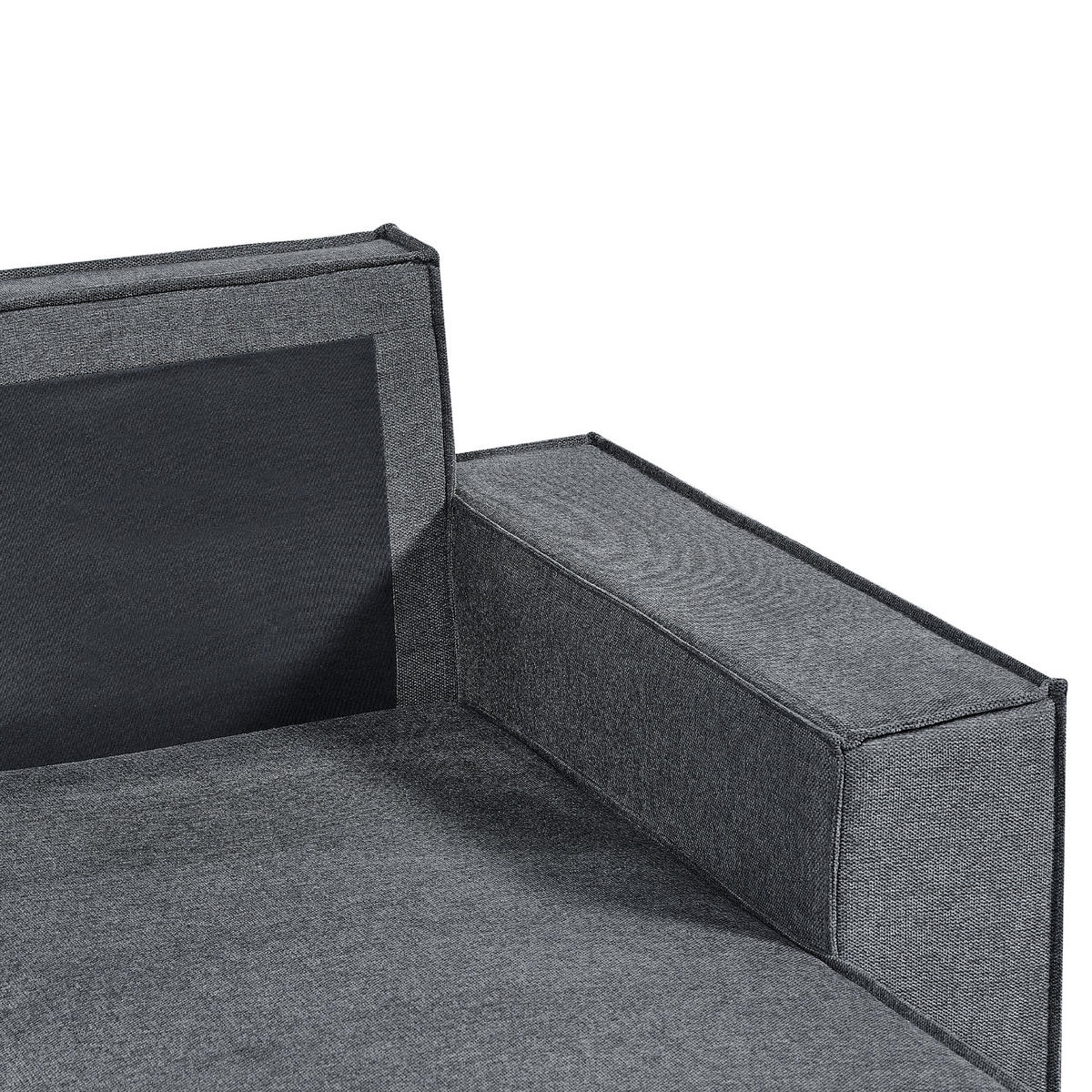 3-SITZER-ECKSOFA dunkelgrau rechtsseitig mit Schlaffunktion Stauraum Karila - Dunkelgrau, Textil (250/150cm) - Beliani