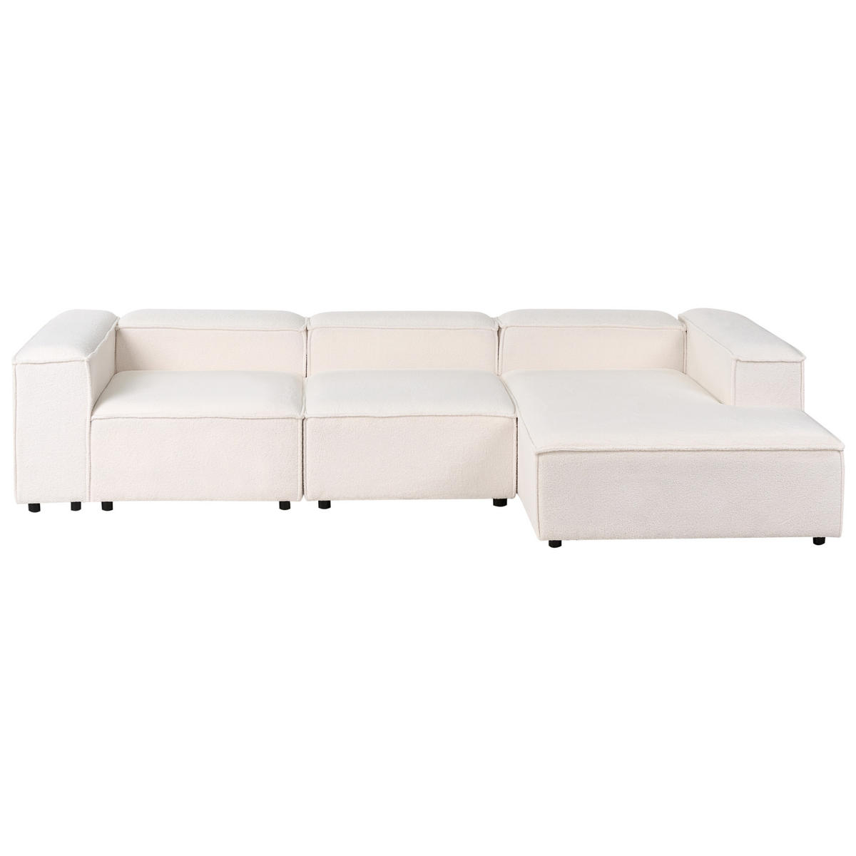 ECKSOFA Modul 4-Sitzer Bouclé Cremeweiß linksseitig Ardal - Creme, Textil (326/180cm) - Beliani