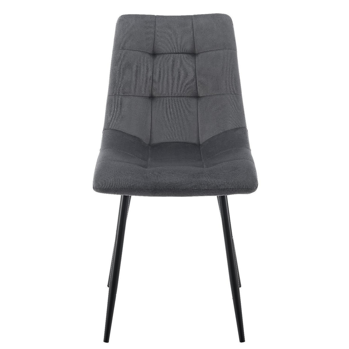 ESSZIMMERSTUHL Blanca Samt dunkelgrau (2er Set) - Dunkelgrau, Textil (46/90/61cm) - Juskys