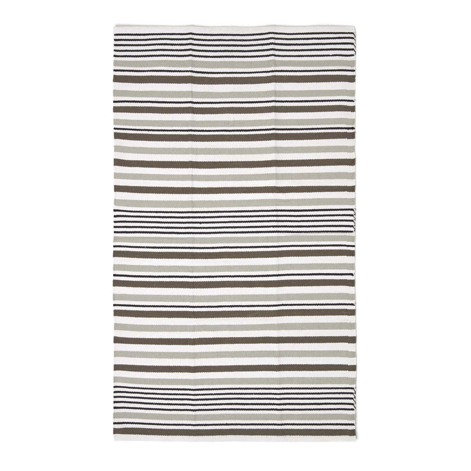 FLACHWEBETEPPICH Baumwolle gestreift 60/100 cm - Grau, Textil (60/100cm) - Homescapes