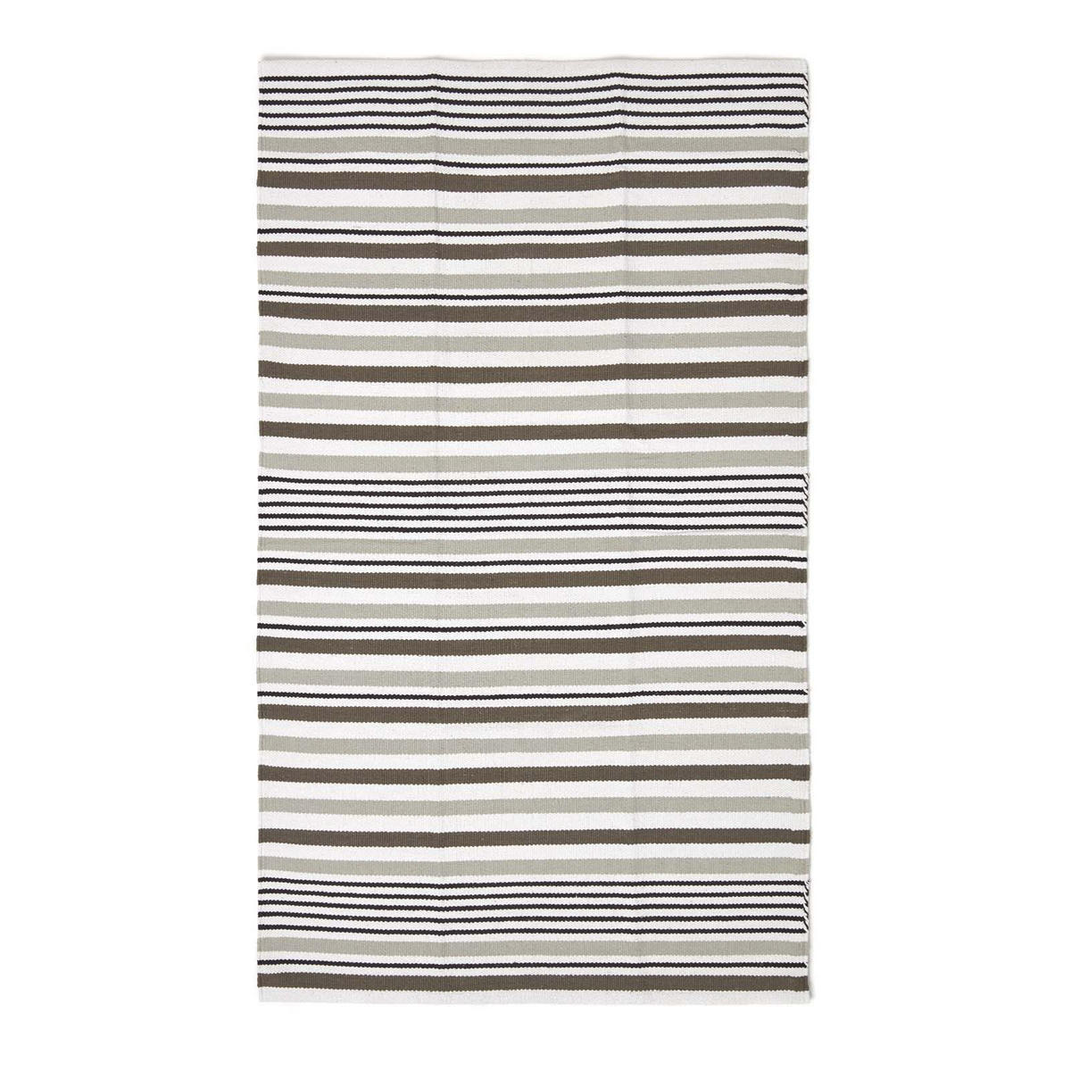 FLACHWEBETEPPICH Baumwolle gestreift 60/100 cm - Grau, Textil (60/100cm) - Homescapes