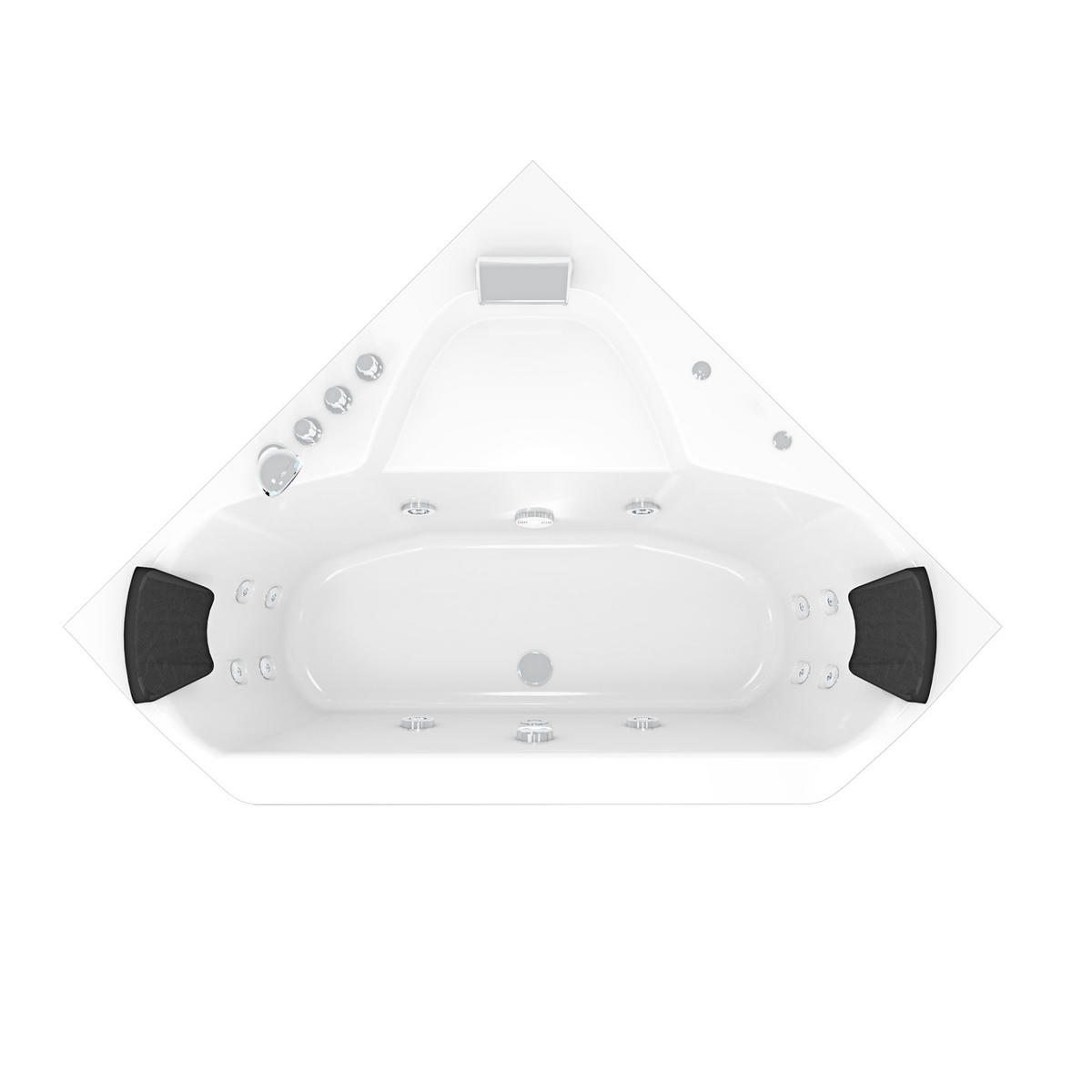 WHIRLPOOL Pool Badewanne Wanne W02-TH-SC 135x135cm - Weiß, Glas/Kunststoff (135/62/135cm) - AcquaVapore by Sandra Jentho