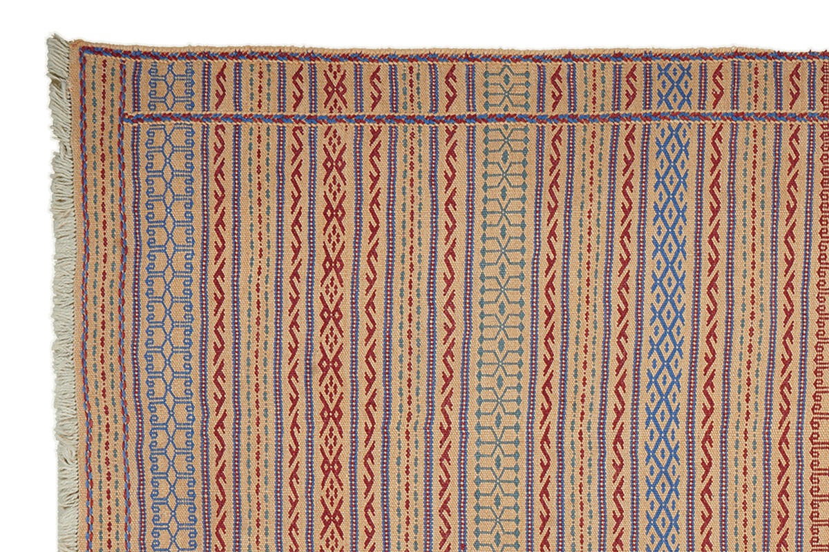 HANDWEBTEPPICH Kelim Kordi Beige 244/170 cm Schurwolle - Beige, Textil (170/244cm) - Looma