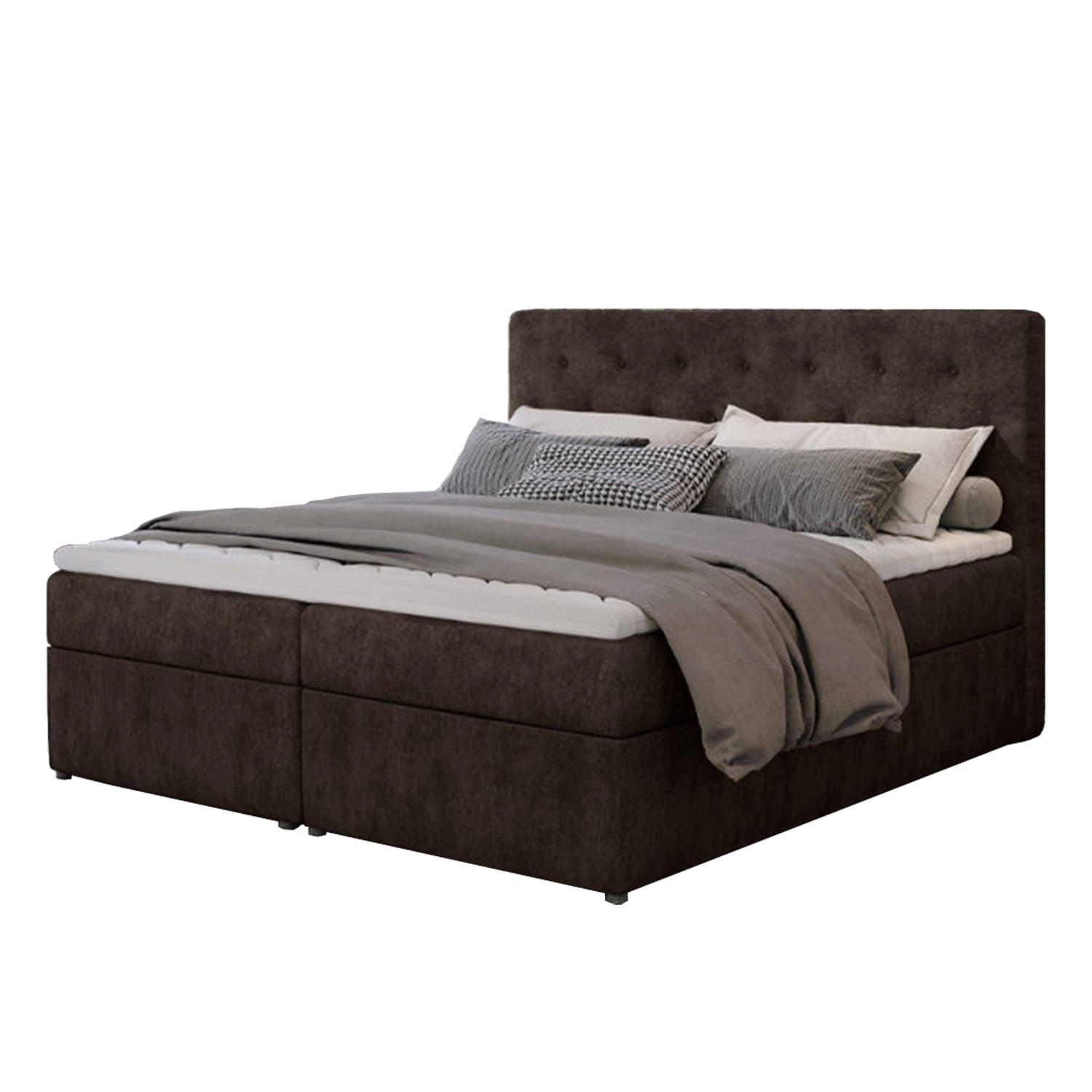 BOXBETT Loree Bonellfederkern - Dunkelbraun, Holz/Holzwerkstoff (140/200cm) - Best For Home
