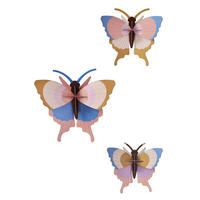 WANDDEKO Schmetterlings-Trio 5/16.5 cm - Multicolor, Wellpappe (5/16.5/17cm) - KUNSTLOFT