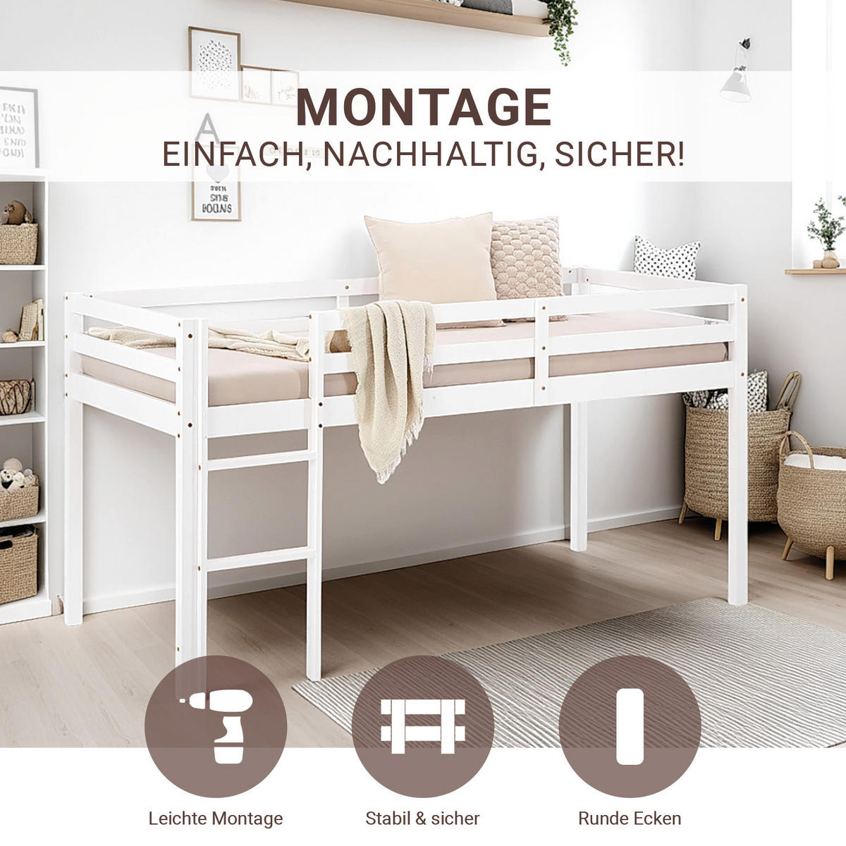 HOCHBETT 90/200 cm Weiß - Weiß, Holz (90/200cm) - Homestyle4u