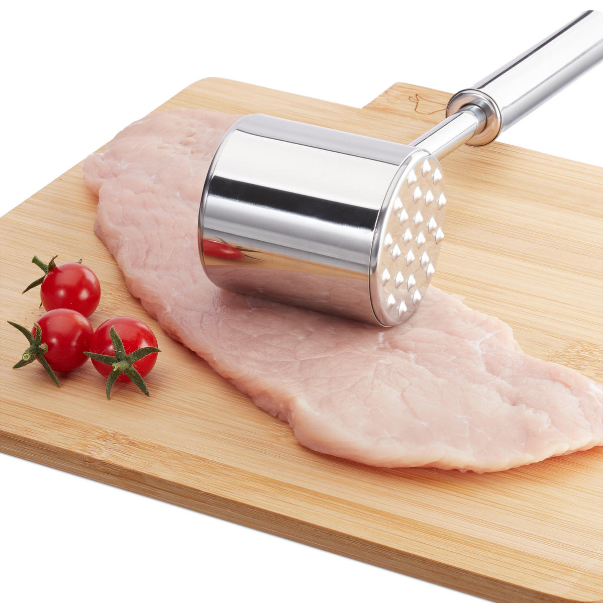 FLEISCHKLOPFER - Silberfarben, Metall (6cm) - Relaxdays