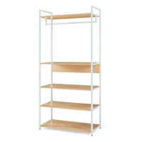 GARDEROBENSTÄNDER Larem - Eichefarben/Schwarz, Holzwerkstoff/Metall (84/180/40cm) - [en.casa]