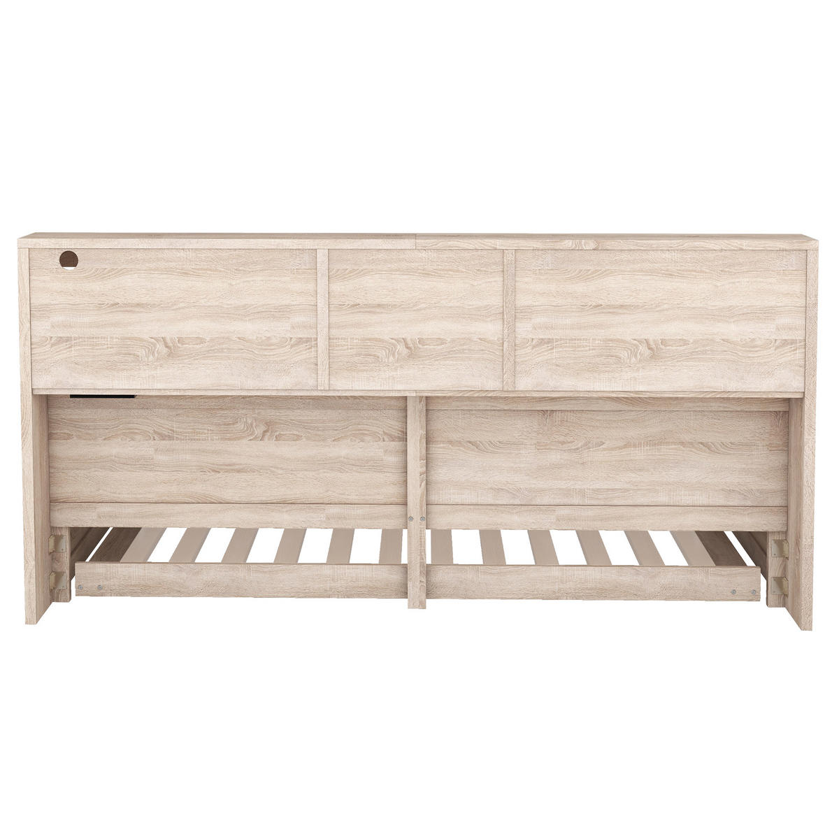 AUSZIEHBETT 90/200 cm DE-04813, mit LED in Natur - Naturfarben, Holzwerkstoff (90/200cm) - ComfortXL