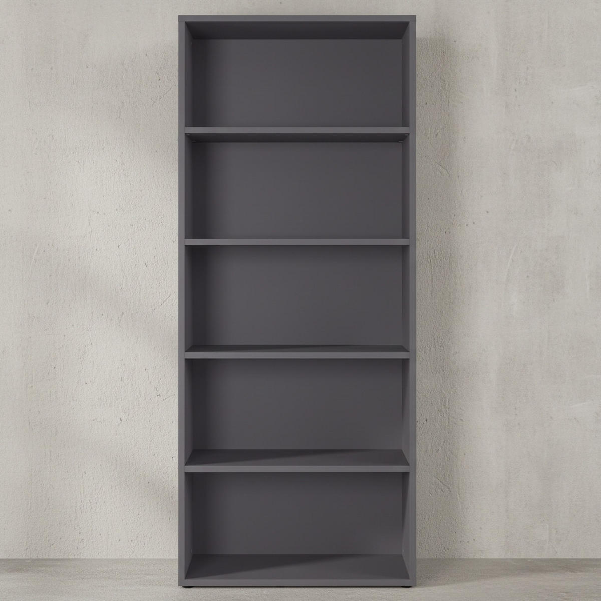 AKTENREGAL Universal FRANKFURT groß 80x197cm, 5 Ordnerhöhen, Graphit - Schwarz, Holzwerkstoff (80/197/40cm) - KADIMA DESIGN