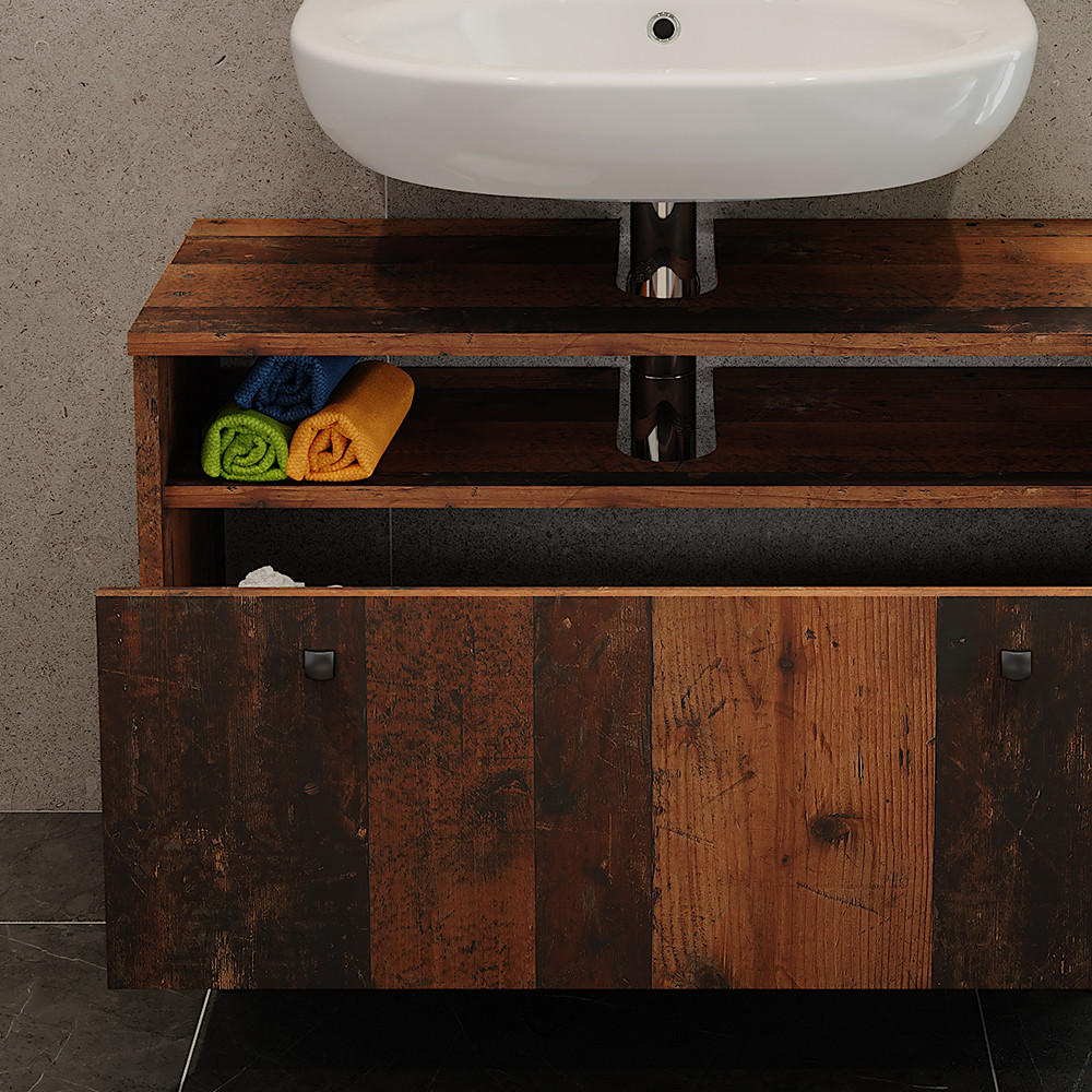 WASCHBECKENUNTERSCHRANK Fynn Oldstyle 80.2 x 54 cm mit Schublade - Braun, Holzwerkstoff (80.2/54/32cm) - Vicco