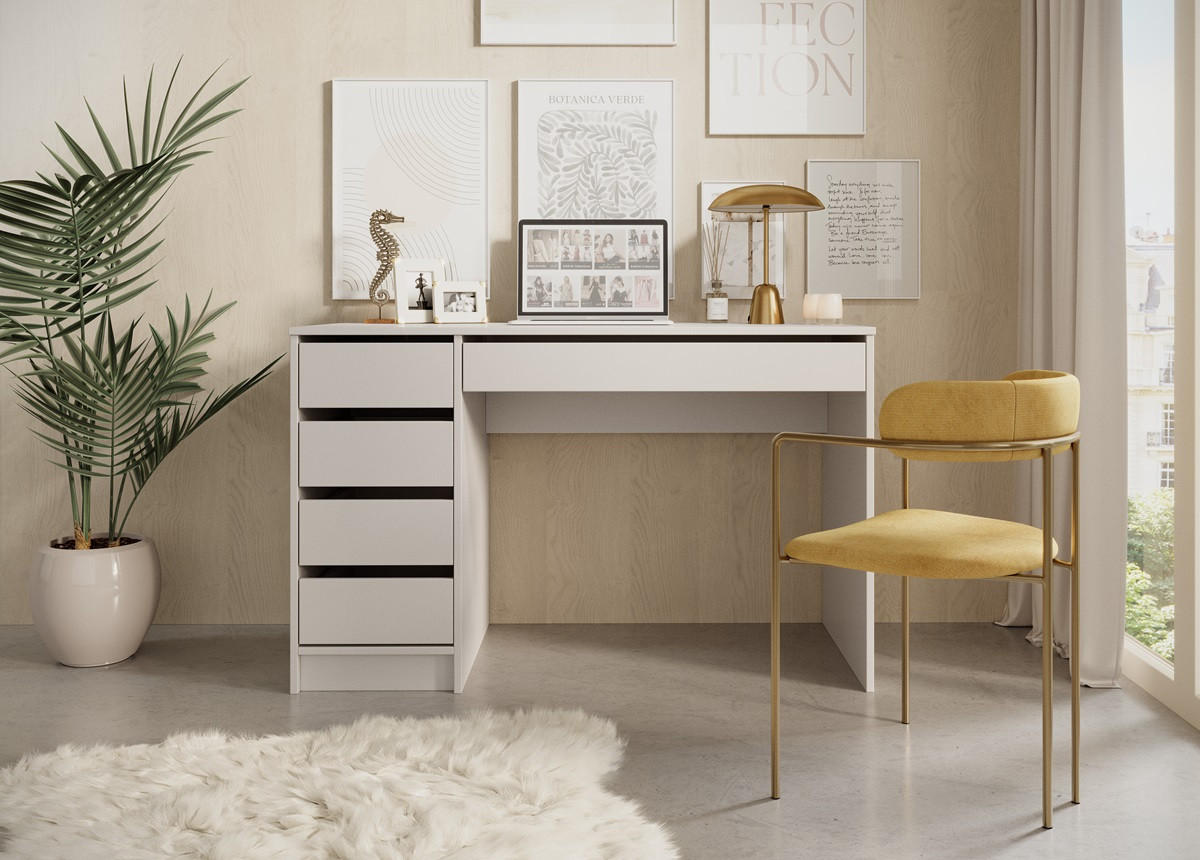 SCHREIBTISCH Kaschmir AGA Mit Schubladen - Beige, Holzwerkstoff (55/55/75cm) - Sepro Meble