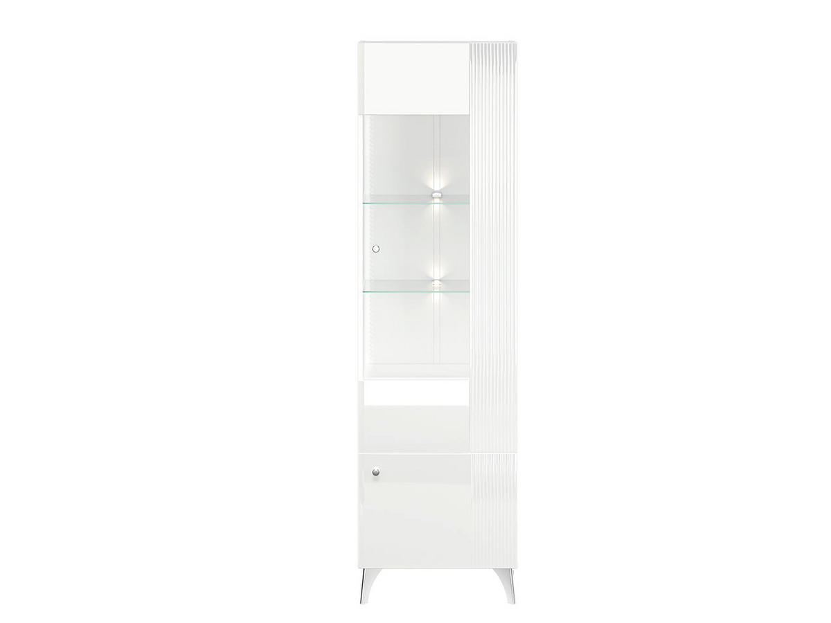 VITRINE – 54 cm – Villa – Weiß Hochglanz - Weiß Hochglanz, Holzwerkstoff (54/190/40cm) - hi-markt