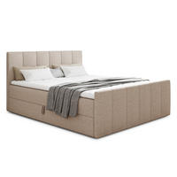BOXBETT Star Lux - 140x200 - beige (Inari 22, Webstoff) - Beige/Schwarz, Holz/Holzwerkstoff (140/200cm) - Sofnet