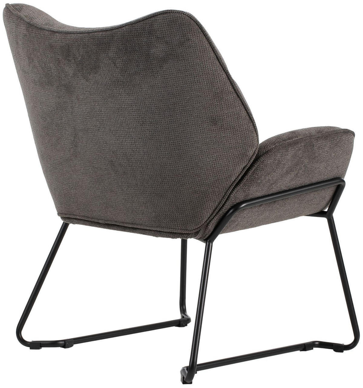 SESSEL Aliano - 4er Set - dunkelgrau - Dunkelgrau/Schwarz, Textil/Metall (67/76/73cm) - bene living