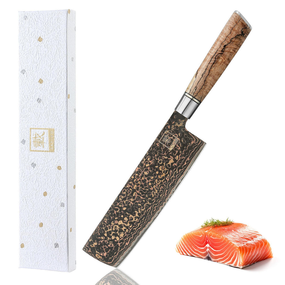 NAKIRI-MESSER 18 cm - Ahornfarben, Holz/Metall (33cm) - Zayiko
