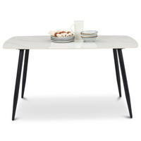 ESSTISCH MORA weiß/schwarz - Schwarz/Weiß, Metall (80/140/76cm) - IDIMEX