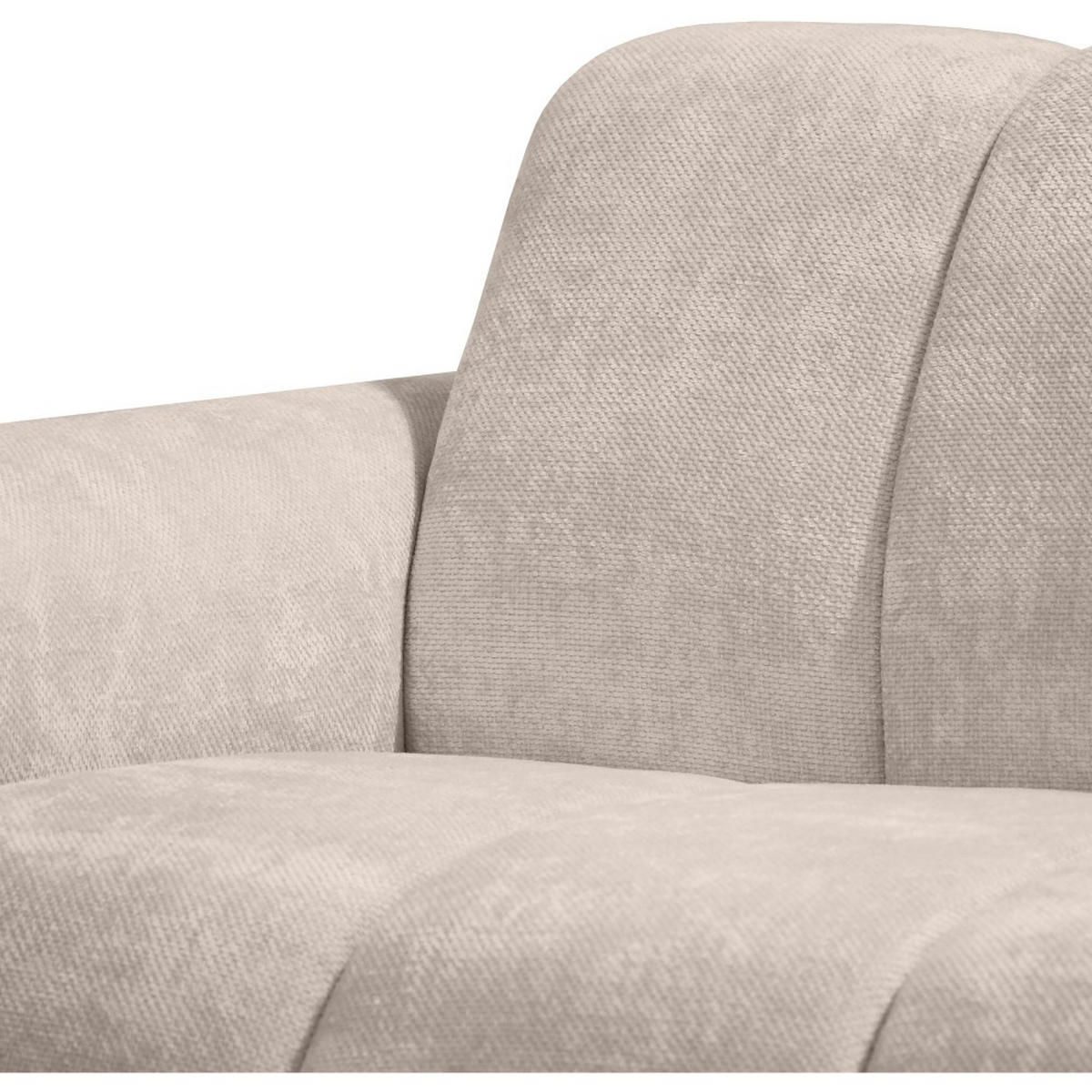 ECKSOFA Volare Mini ohne Schlaffunktion beige rechts, Vega-Stoff - Beige/Schwarz, Textil/Metall (256/165cm) - Beautysofa