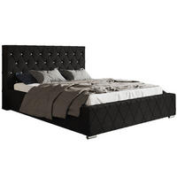 BETT Schwarz BEN 4 Glamour 180x200 cm - Schwarz, Textil (180/200cm) - Sepro Meble