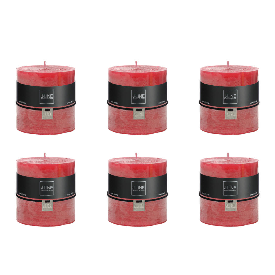 DUFTKERZE ZART - Rosa - 64 Std. - 6er set - Pink, Paraffin (10/10cm) - J-Line