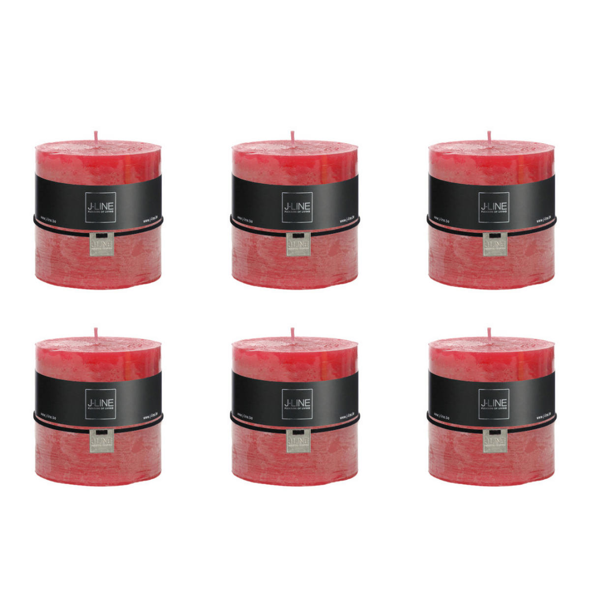 DUFTKERZE ZART - Rosa - 64 Std. - 6er set - Pink, Paraffin (10/10cm) - J-Line