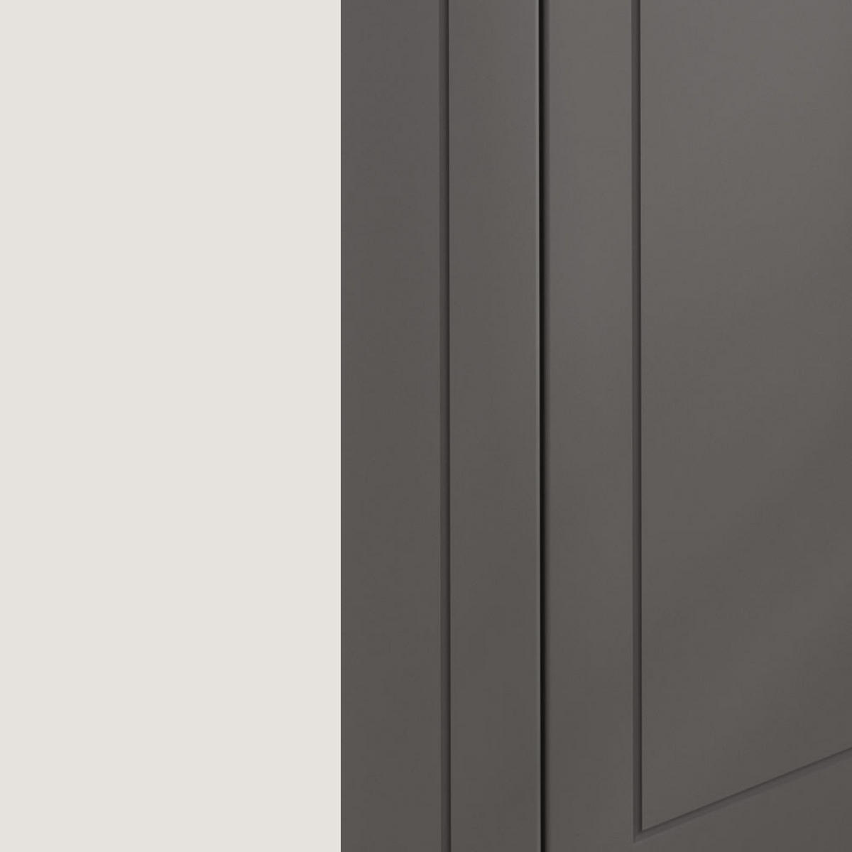 KÜCHENZEILE Kvantum Grau / Dust Grey Matt 240 / 51,6 / 207cm (Blum Teilauszug) - Grau, Holzwerkstoff/Metall (240/207/51.6cm) - Feldmann-Wohnen