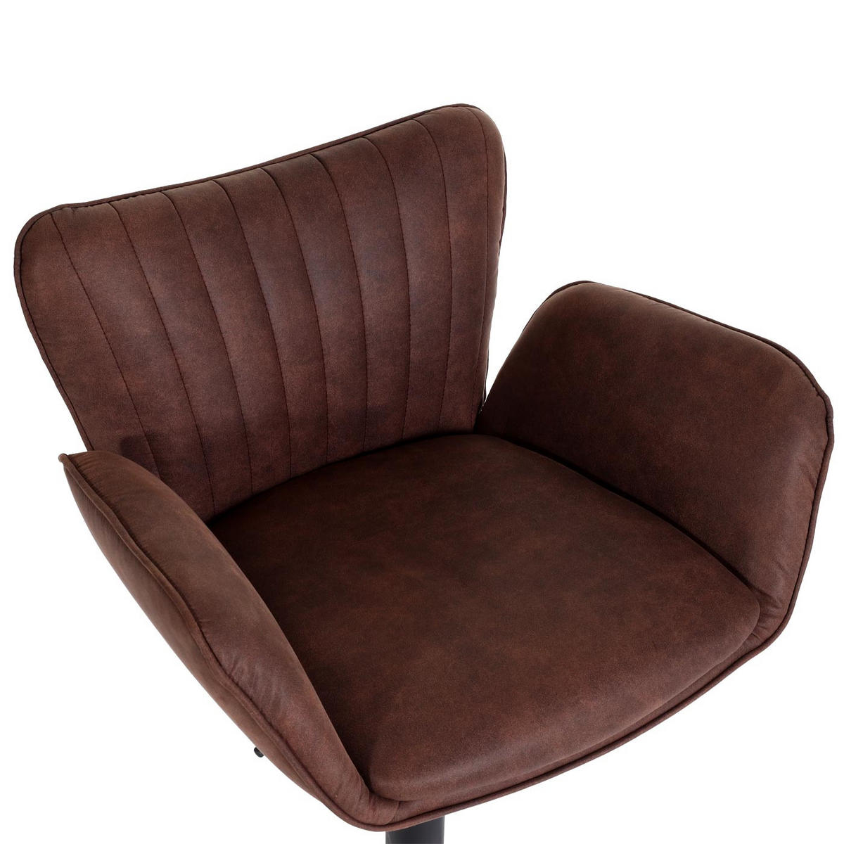 BARHOCKER 2er-Set gepolstert mit Lehne Sitzhöhe 66-90cm mit Armlehne Fußablage drehbar Stoff/Textil Eisen Dunkelbraun Fuß Schwarz - Braun, Kunststoff/Metall (50/110/45cm) - PROREGAL