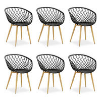 GARTENSTUHL 6er-Set Kunststoff Schwarz mit Armlehnen - Schwarz, Kunststoff (62/80/57cm) - Homestyle4u