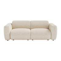 SOFA - 3 Personen - samt - beige Pogni - Beige, Kunststoff/Textil (205/73/97cm) - Vente-Unique