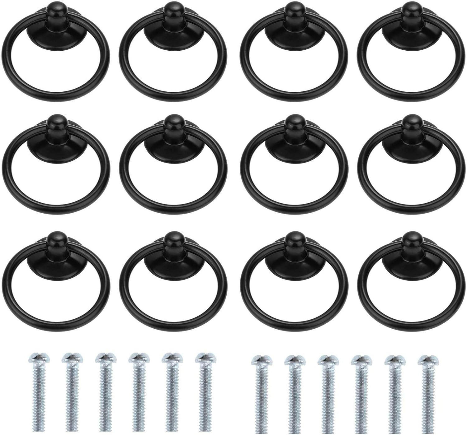 MÖBELKNOPF Rund Vintage Schwarz 12er-Set Einloch - Multicolor, Metall (2.5/3/2.5cm)