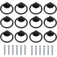 MÖBELKNOPF Rund Vintage Schwarz 12er-Set Einloch - Multicolor, Metall (2.5/3/2.5cm)