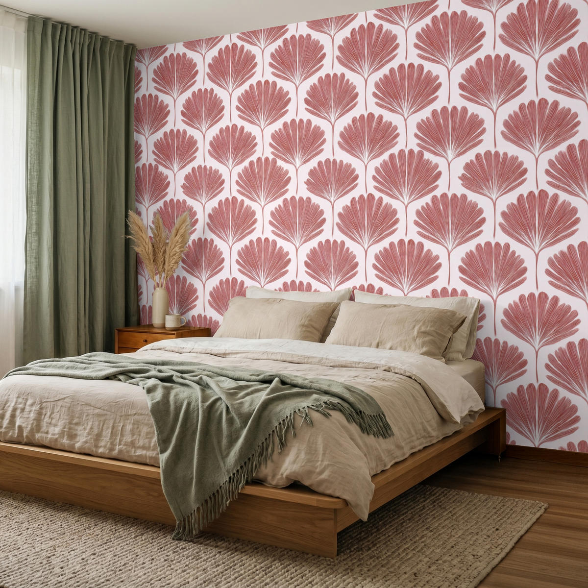 TAPETE - Fächer - Motiv - Terra - 260x200 cm - Rotbraun, Papier (260/200cm) - OnlyWow