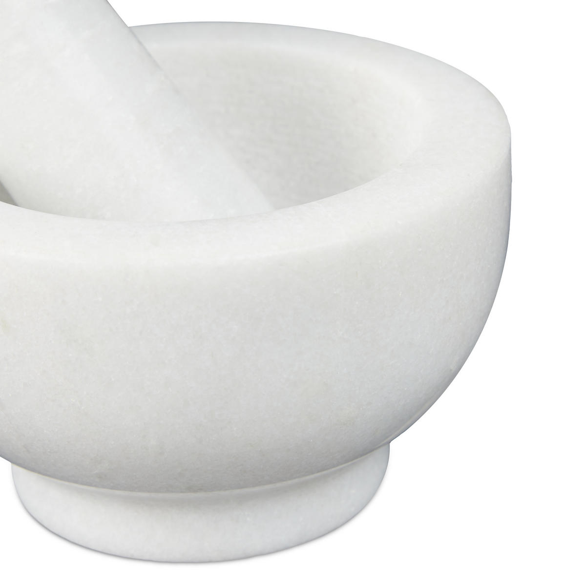 MÖRSER - Weiß, Stein (10/6/10cm) - Relaxdays