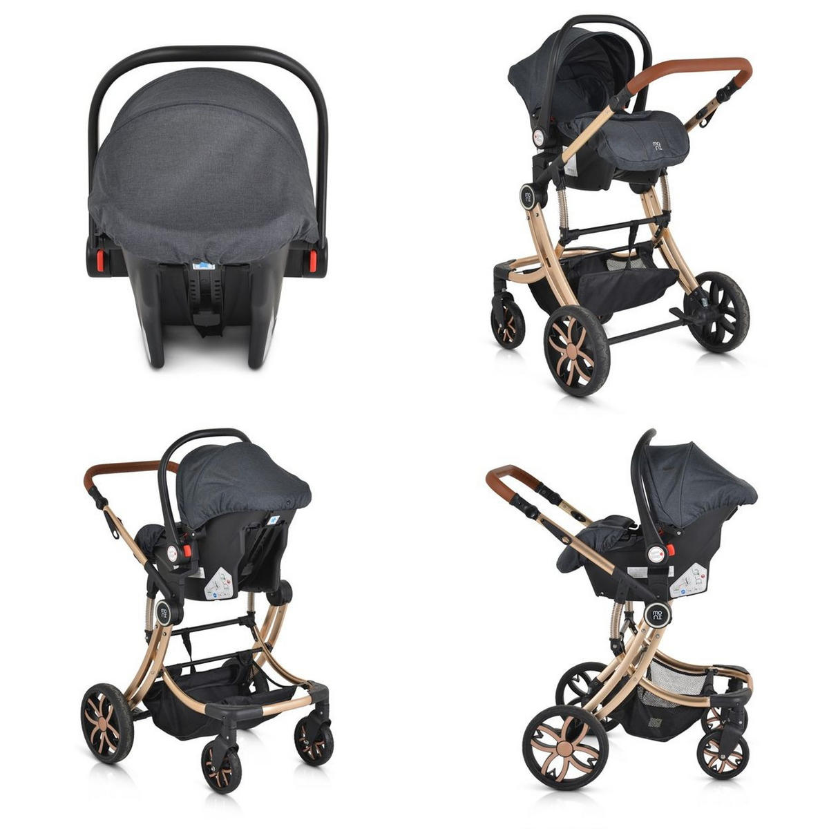 BABYSCHALE Trio i-Size schwarz (40 - 87cm) Adapter, Fußabdeckung, weiches Kissen - Schwarz, Kunststoff (44/68/44cm) - Moni