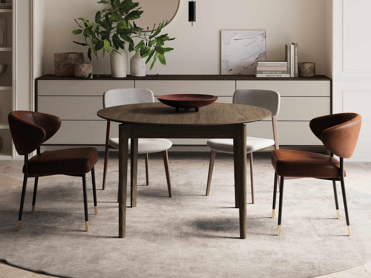 ESSTISCH ausziehbar Plot PT05 - Dunkelbraun, Holz/Holzwerkstoff (90/90/77cm) - MIRJAN24