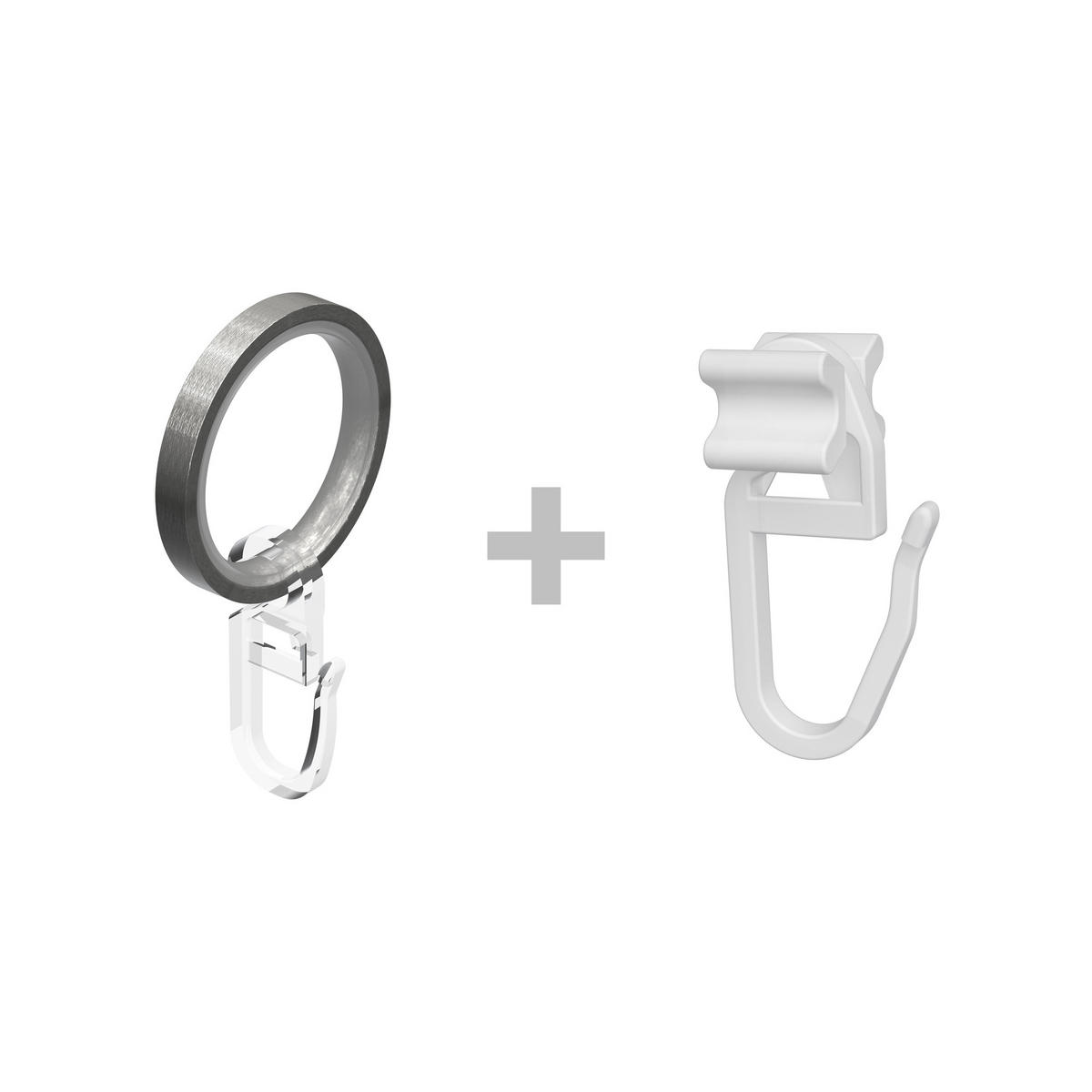 GARDINENSTANGE RUNDROHR-INNENLAUF Prestige Mavell 360 cm (geteilt in 2 x 180 cm), 2-läufig, 20 mm Ø Edelstahl-Optik - Edelstahlfarben/Silberfarben, Metall (360cm) - INTERDECO